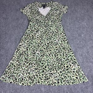 Green vine vneck midi dress